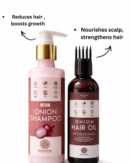 DamnGood Onion Shampoo and Onion Oil Combo