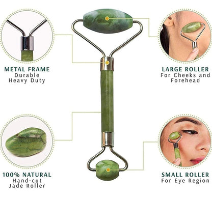 Face roller massager with gua shah- Himalayan Stone