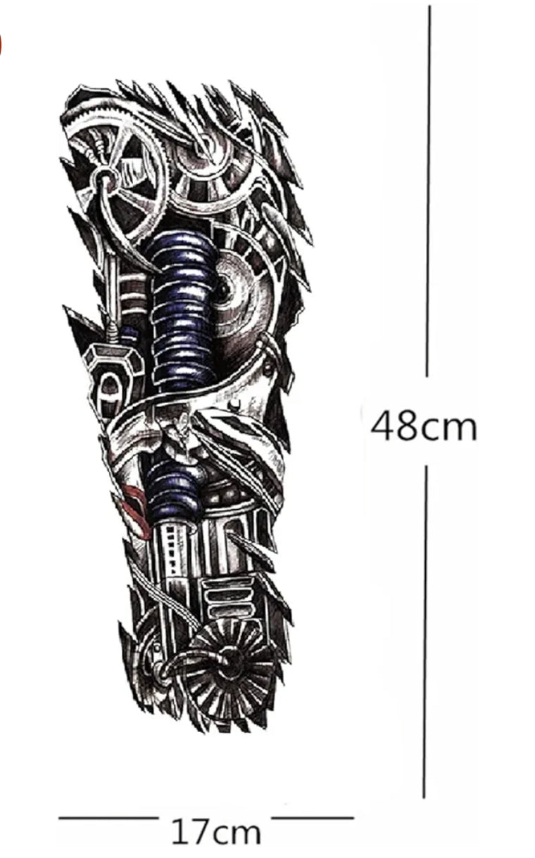 Tattoo- Full Arm hand - 48×17Cm- Long lasting temporary tattoo