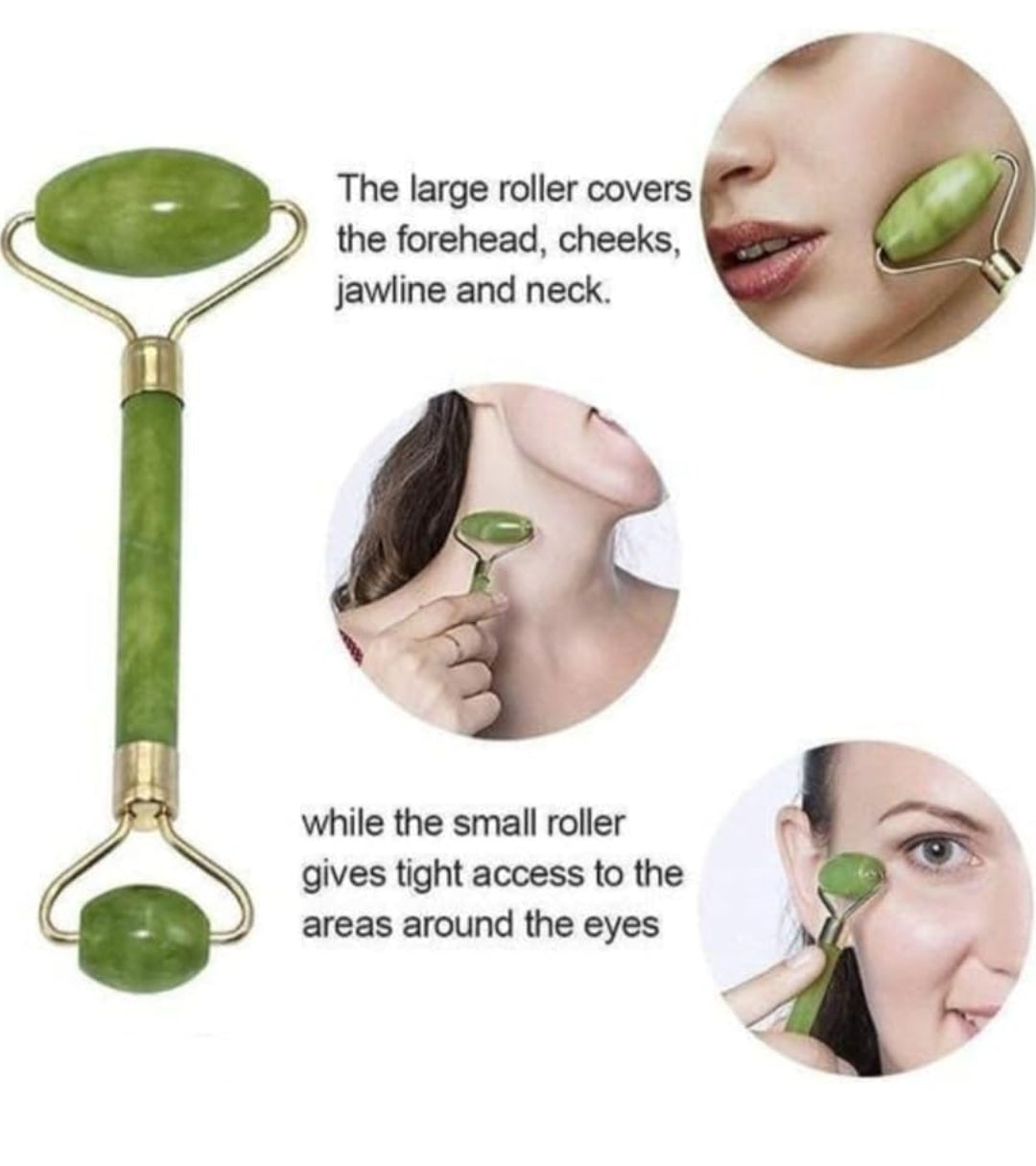Face roller massager with gua shah- Himalayan Stone