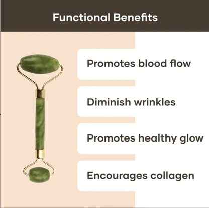 Face roller massager with gua shah- Himalayan Stone