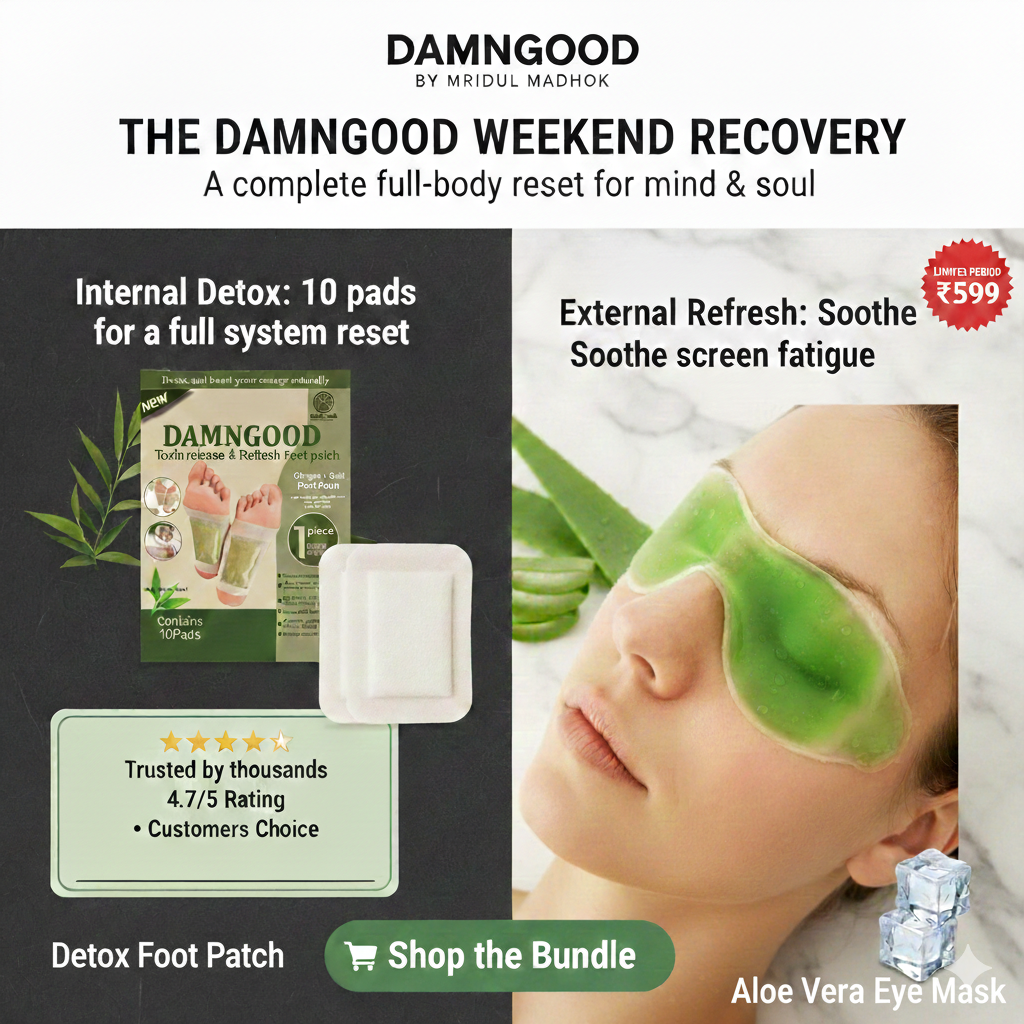 DAMNGOOD Weekend Recovery Bundle | Detox Foot Patches + Aloe Vera Gel Eye Mask