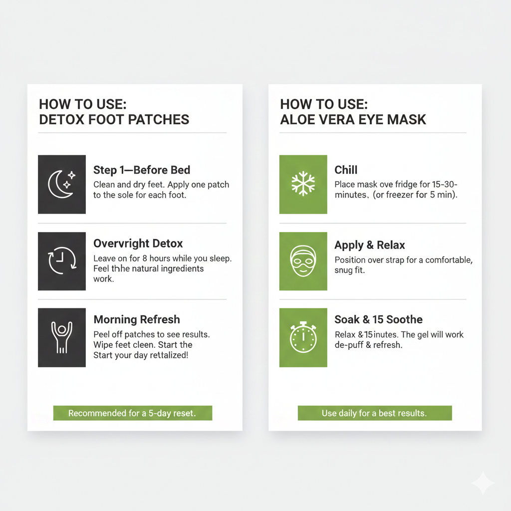 DAMNGOOD Weekend Recovery Bundle | Detox Foot Patches + Aloe Vera Gel Eye Mask