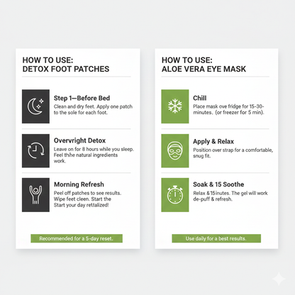 DAMNGOOD Weekend Recovery Bundle | Detox Foot Patches + Aloe Vera Gel Eye Mask