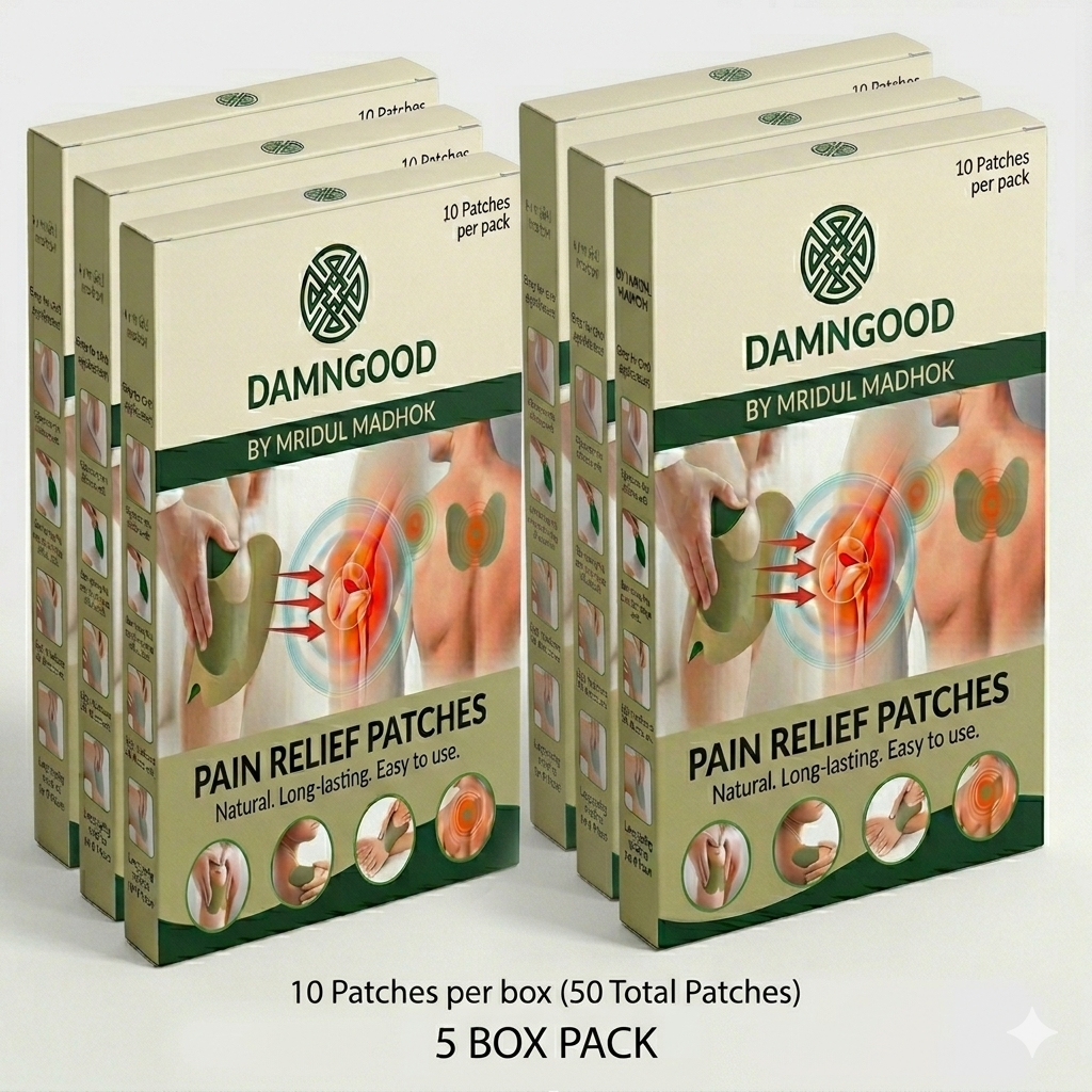 Herbal Pain Relief Patch- Pack of 10 - Fast relief ayurvedic formula for swelling, Inflammation, stiffness relief