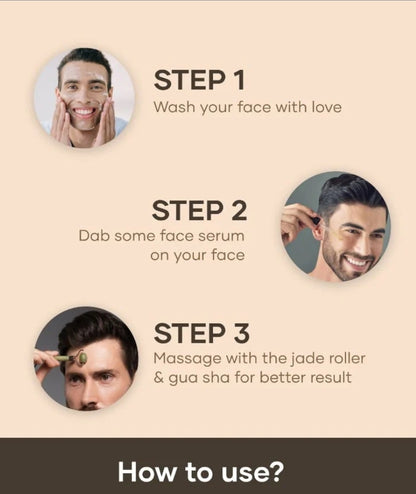 Face roller massager with gua shah- Himalayan Stone