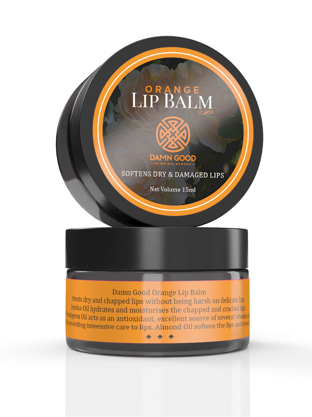 DamnGood Orange Lip Balm -Dry and Damaged lips - 15gm