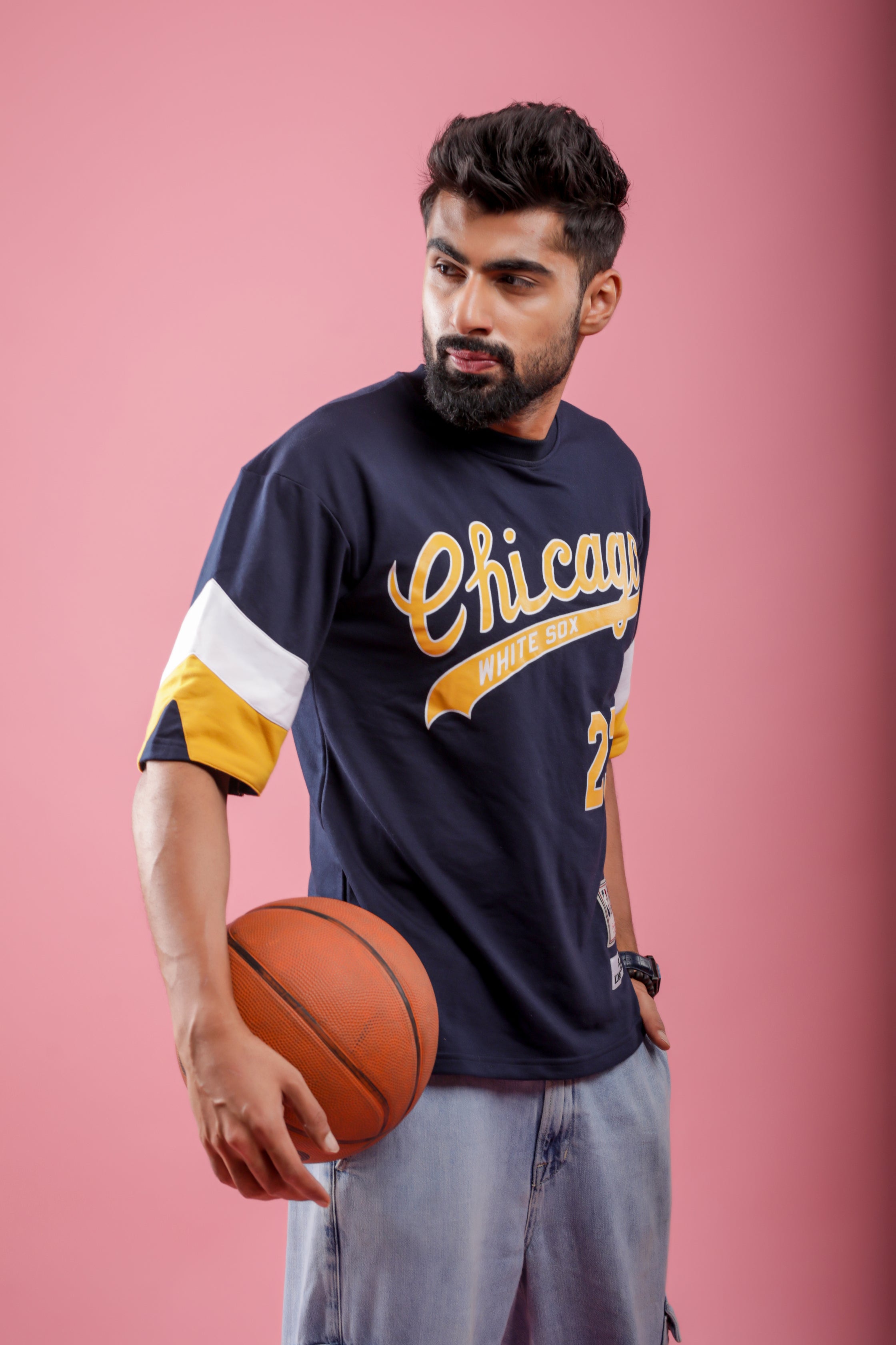 Drop Shoulder Blue T-shirt