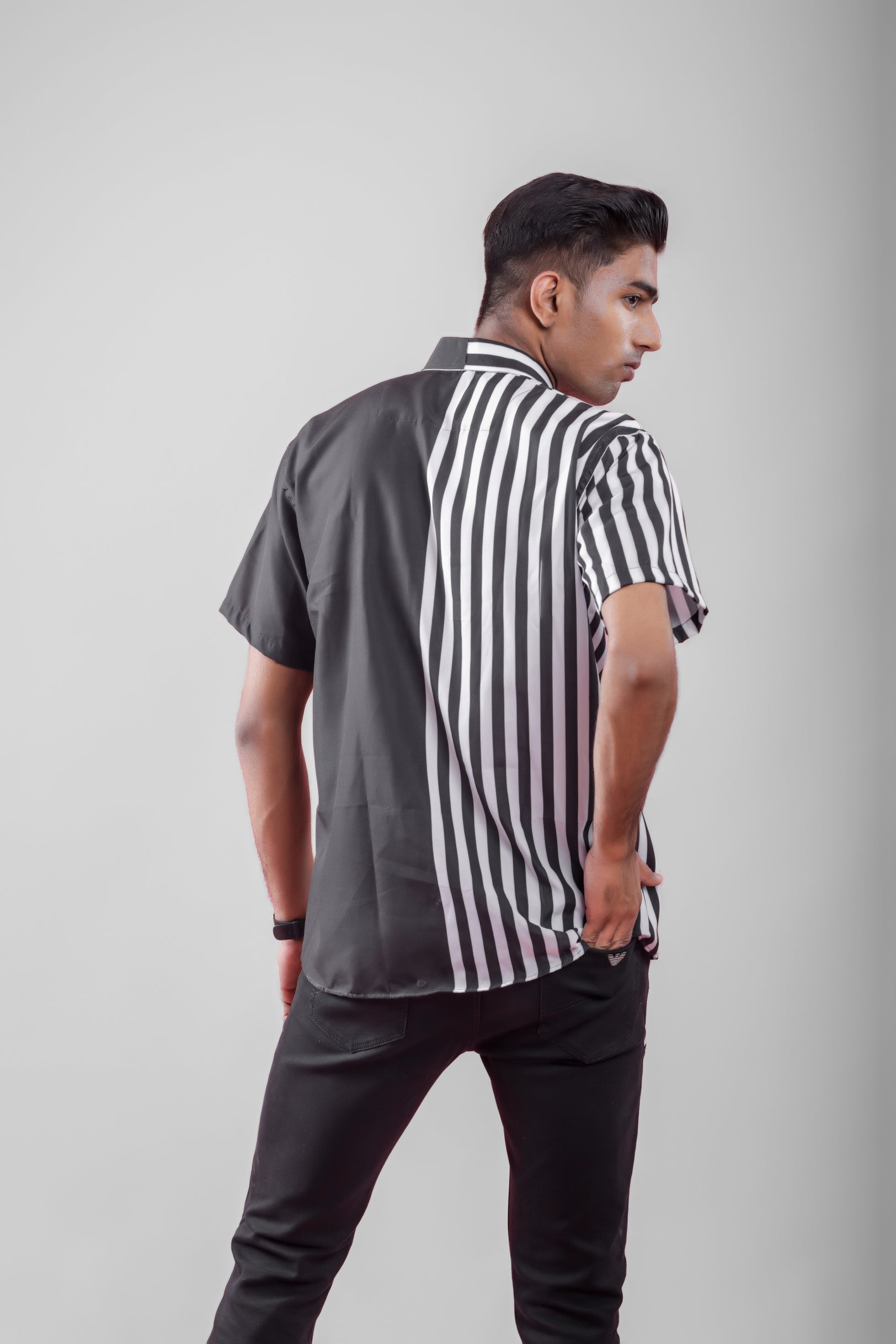 Trendy Black and White Stripped Shirt