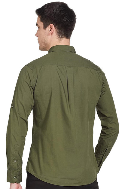 Military Green full sleeve shirt - Smart Formal/Casual