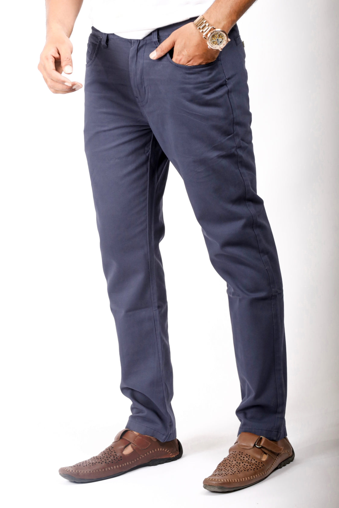 Trousers/ Pants- suede blue