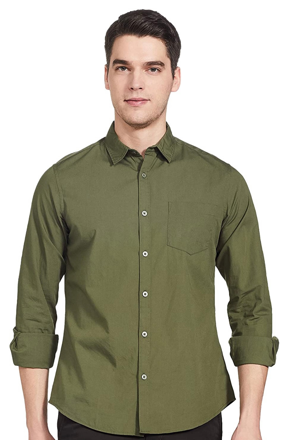Military Green full sleeve shirt - Smart Formal/Casual