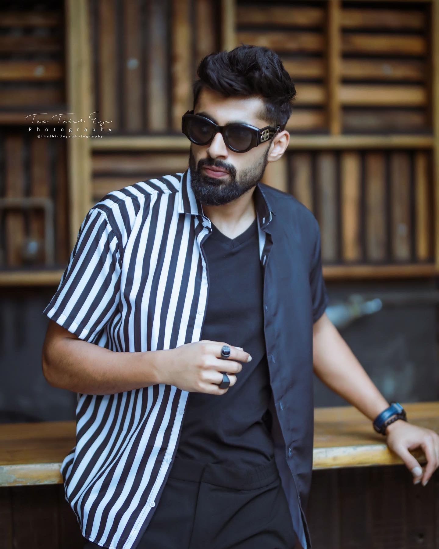 Trendy Black and White Stripped Shirt